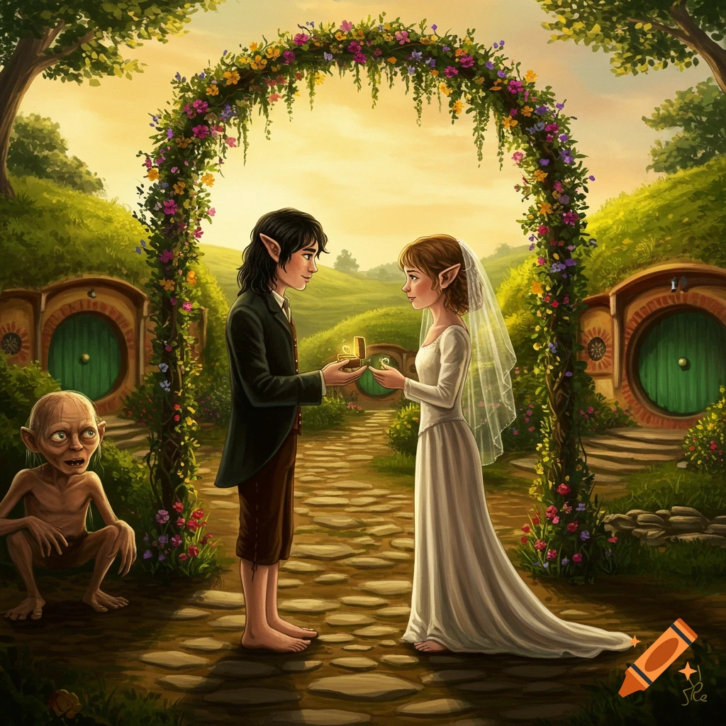 Gollum in a Wedding Dress Costume created on Craiyon, image size:1024x1024