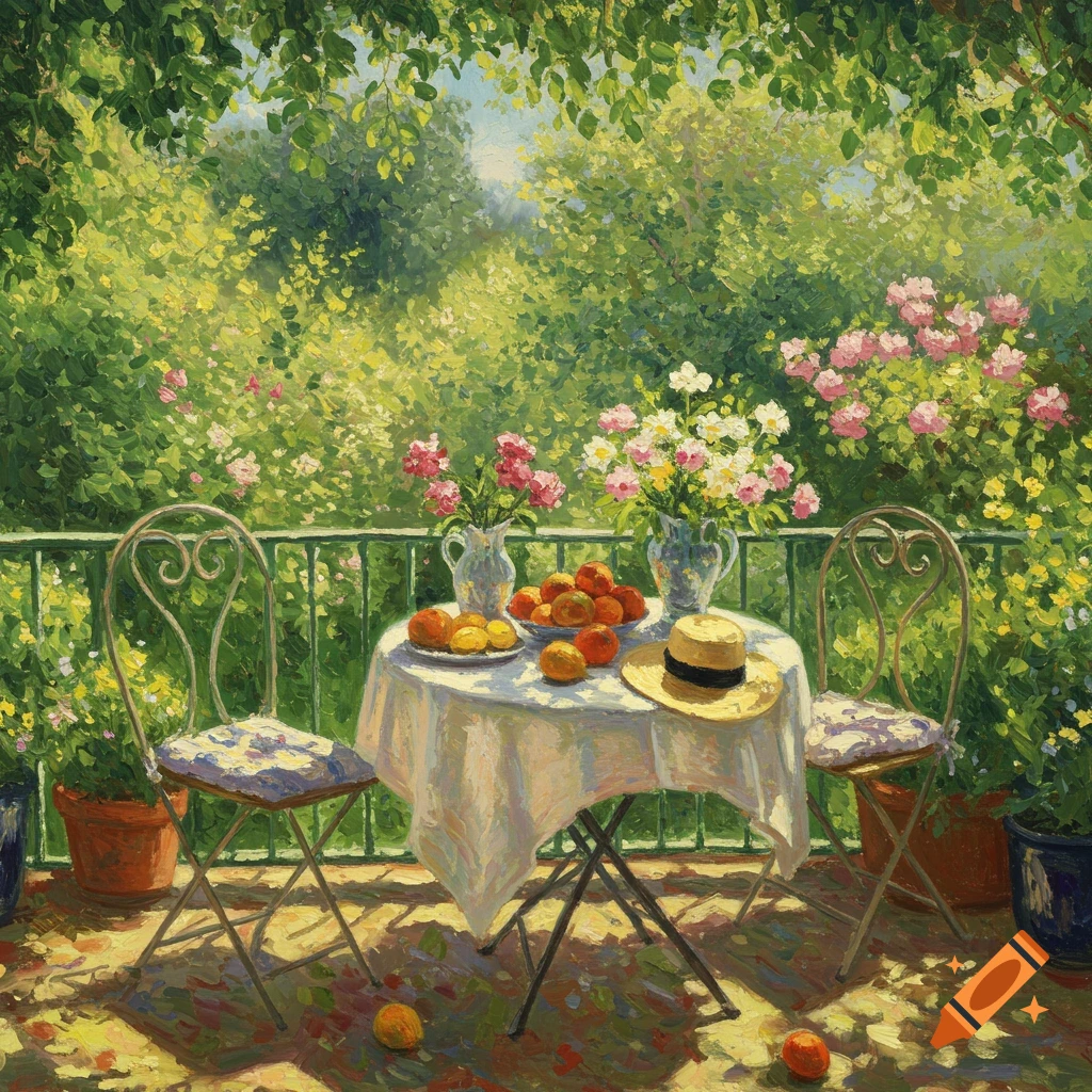 Dreamy Summery Classic French Painting created on Craiyon, image size:1024x1024