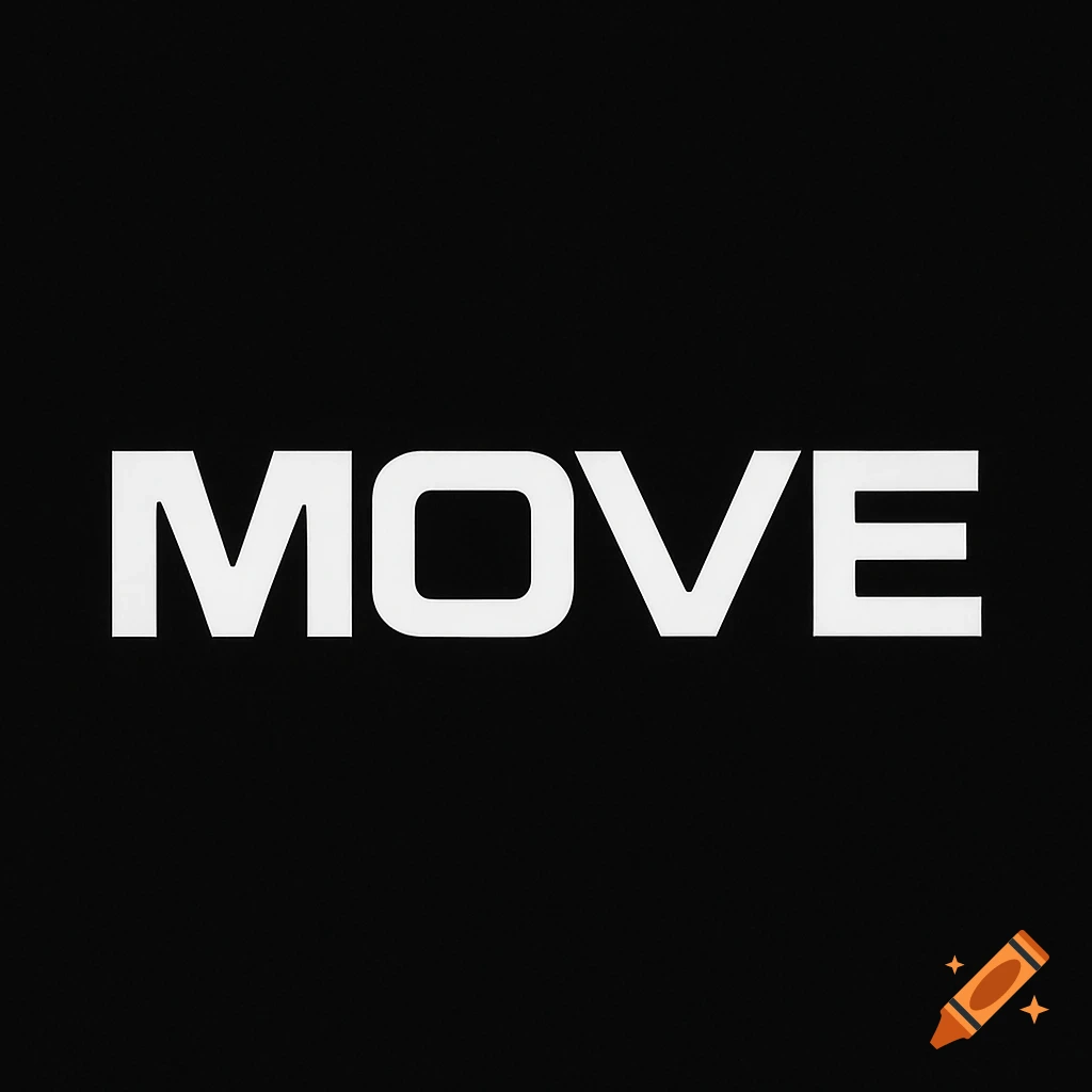 The word 'MOVE' in white, bold, sans-serif font on a black background.