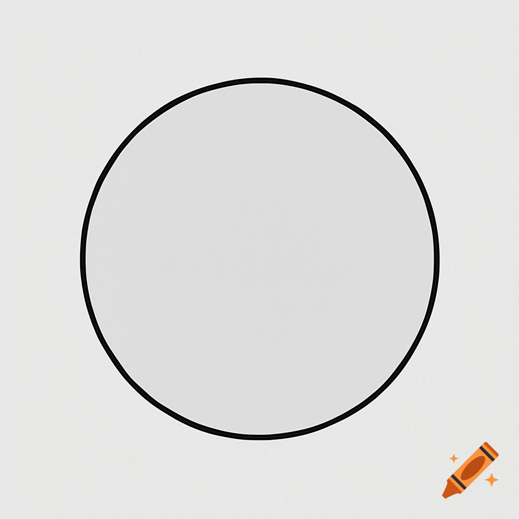 Minimalist round light gray logo with a thin black border on a white background.