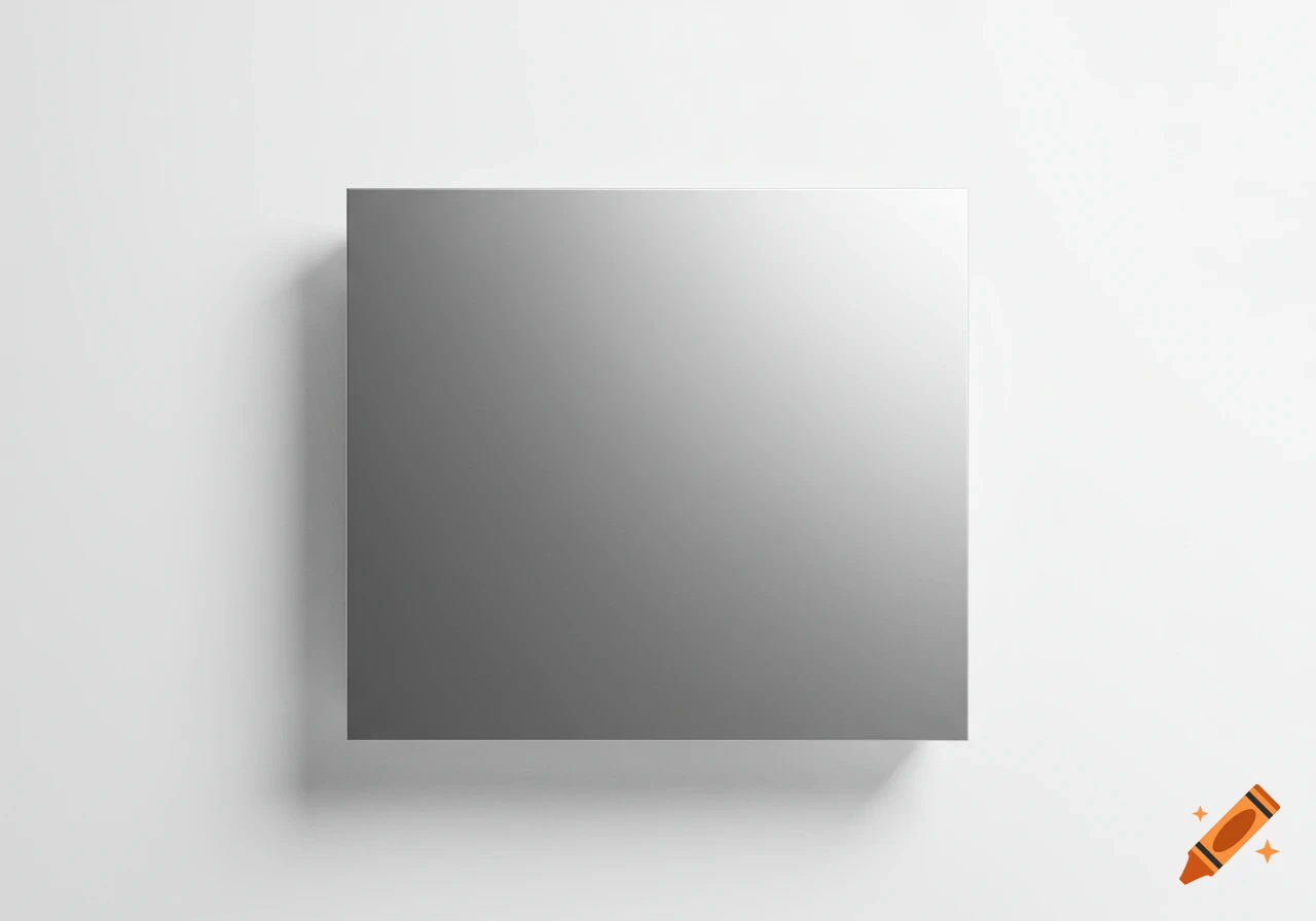 A grey square with a soft shadow on a white background.
