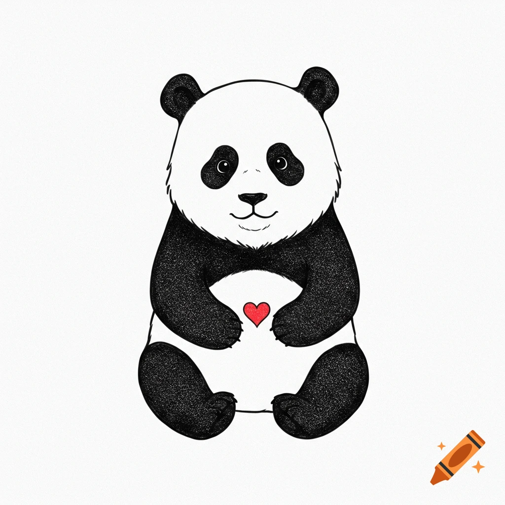 Black and white tattoo art of a weightlifting panda in Banksy style on  Craiyon, image size:1024x1024