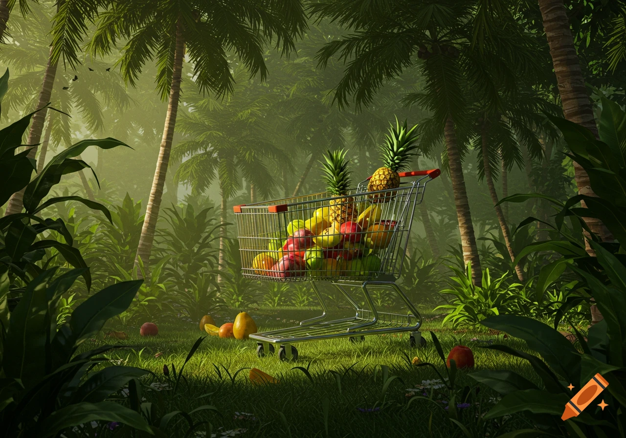 3d Cartoon Jungle Palm Render created on Craiyon, image size:1280x896