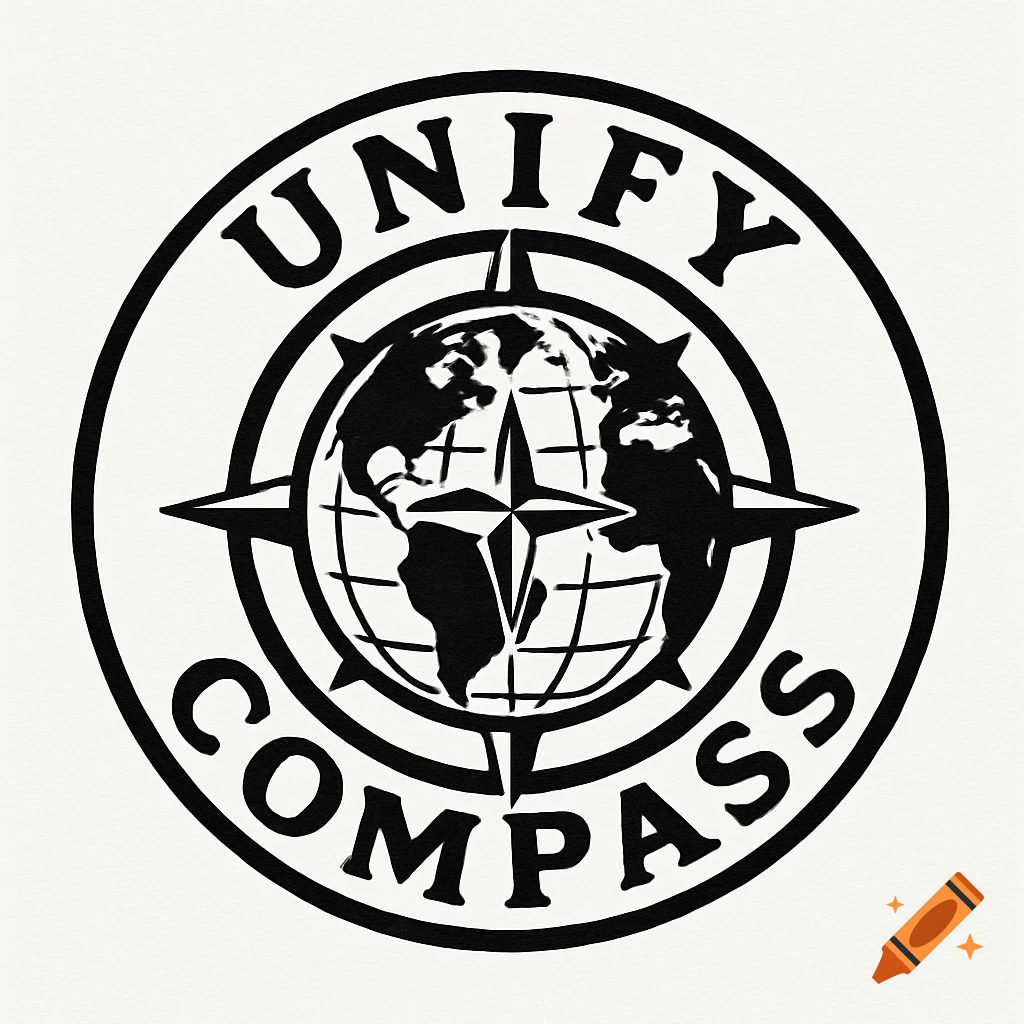 Black and white circular logo with a globe and compass rose, featuring 'UNIFY' at the top and 'COMPASS' at the bottom.