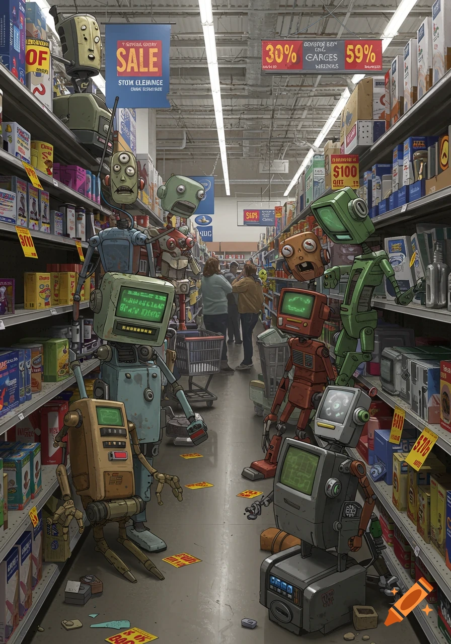 An aisle in a grocery store filled with various