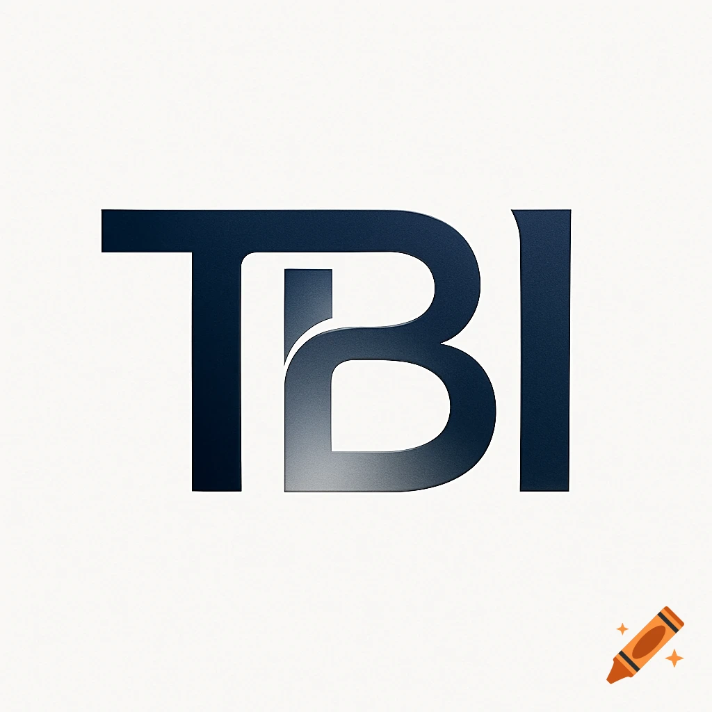 A dark blue, stylized logo featuring the letters TBI on a white background.