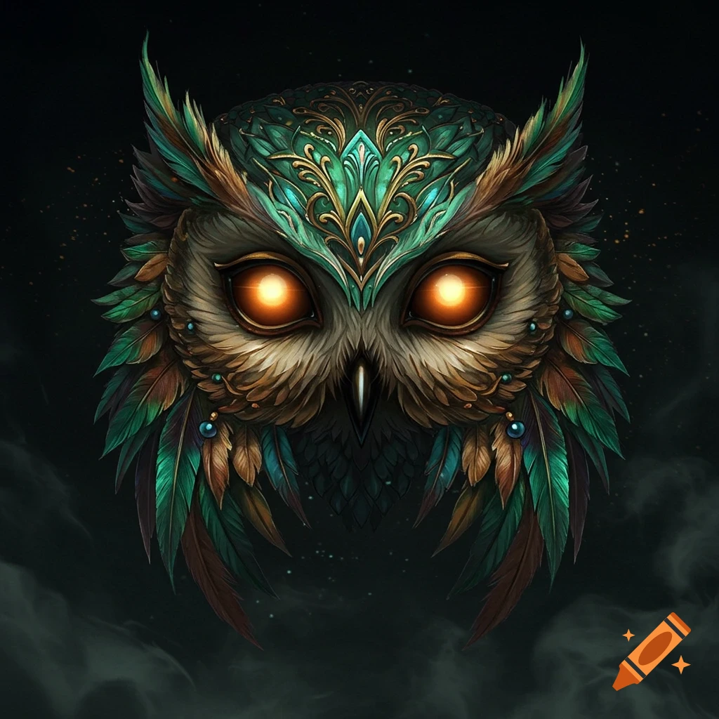 Abstract Owl Artwork created on Craiyon, image size:1024x1024