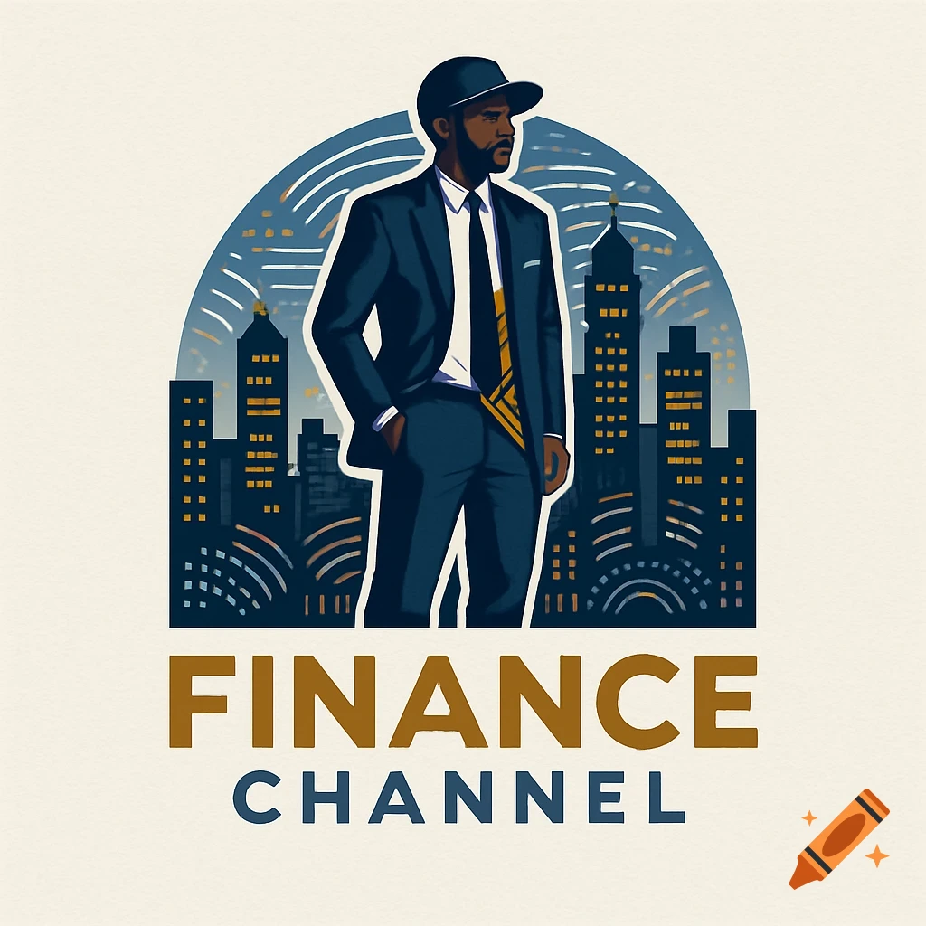 Logo illustration of a man in a suit and baseball cap in front of a city skyline, with 'FINANCE CHANNEL' text below.