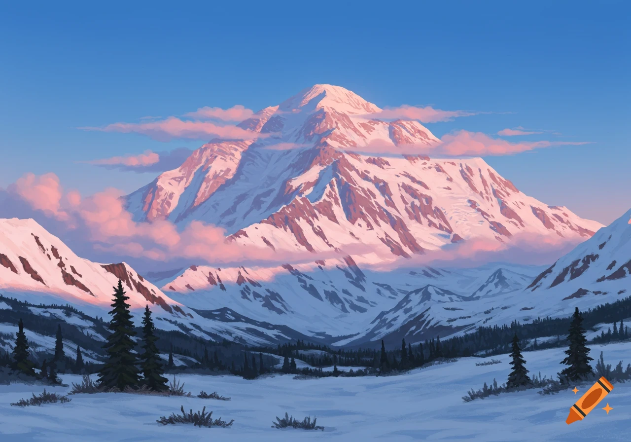 Montagne enneigée en Afrique avec de la poussière on Craiyon, image size:1280x896