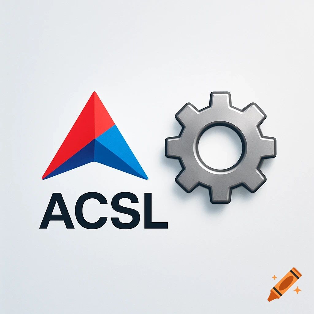 ACSL logo with a red and blue triangular design and a grey gear icon on a white background.