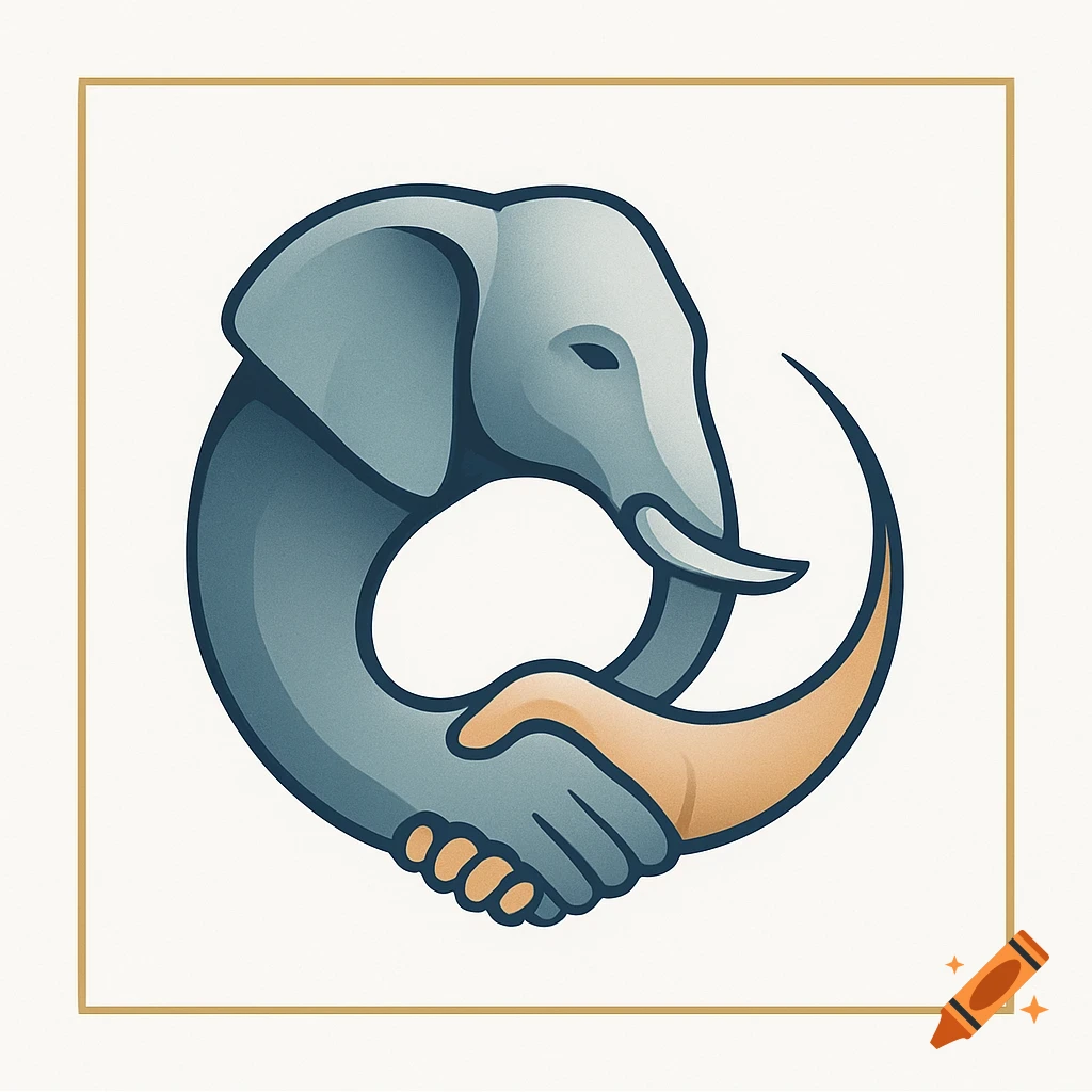 Elephant Simple Line Logo - Branition, image size:1024x1024