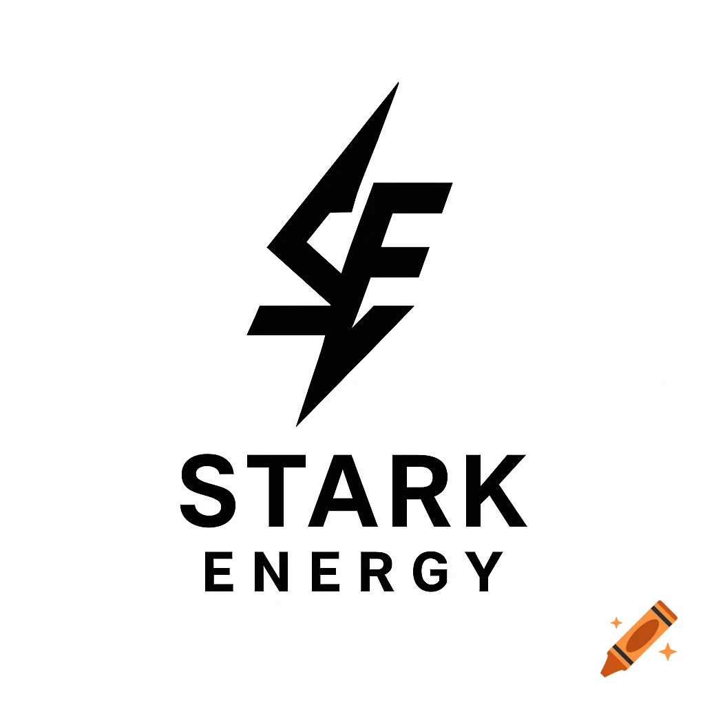 A black and white company logo featuring a stylized lightning bolt with integrated 'SE' letters, above the words 'STARK ENERGY'.
