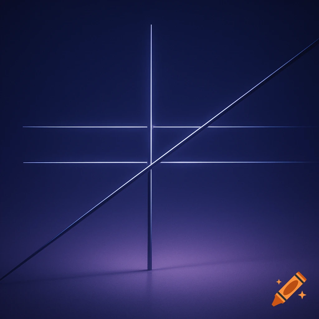 Neon blue and purple abstract background with glowing intersecting lines.