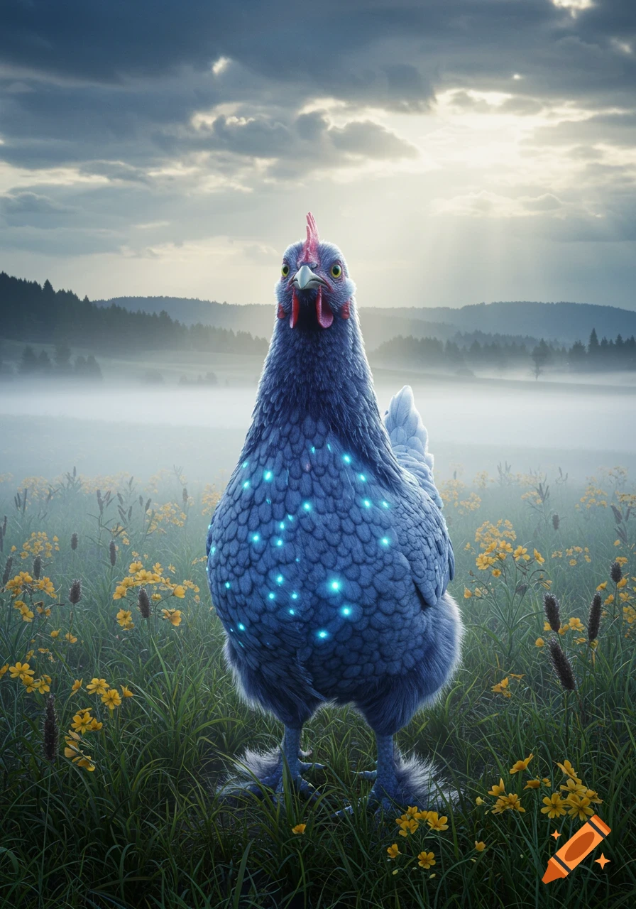 Chicken Cow Hybrid created on Craiyon, image size:896x1280