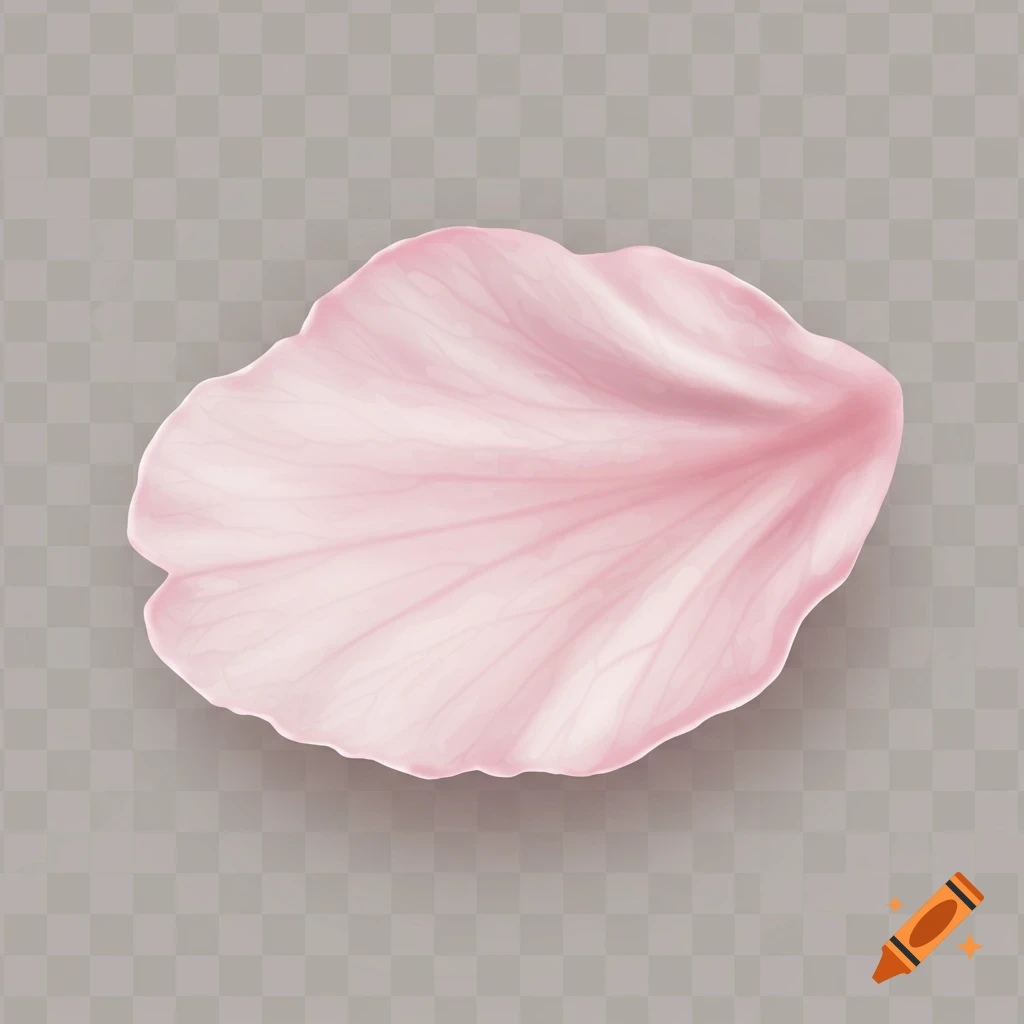 A delicate pink sakura petal with visible veins on a transparent background.