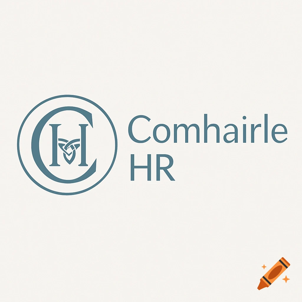 Teal logo for Comhairle HR, with an intertwined C and H emblem and text 'Comhairle HR' on a light background.