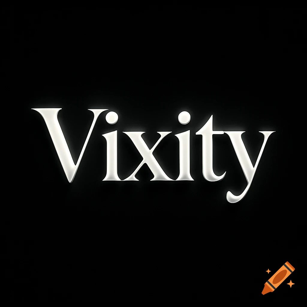 The word "Vixity" in glowing white 3D text against a black background.