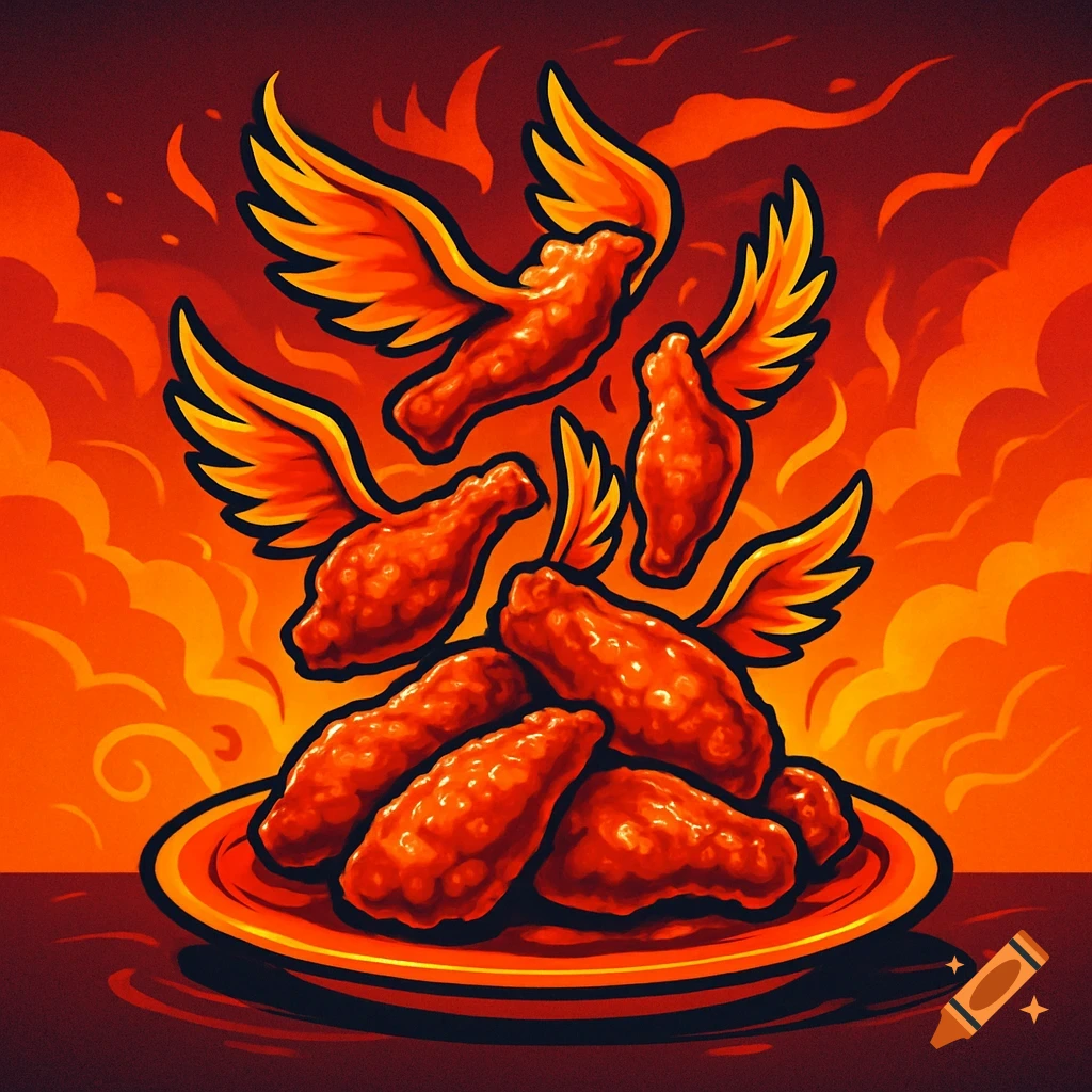 Buffalo Chicken Wings created on Craiyon, image size:1024x1024