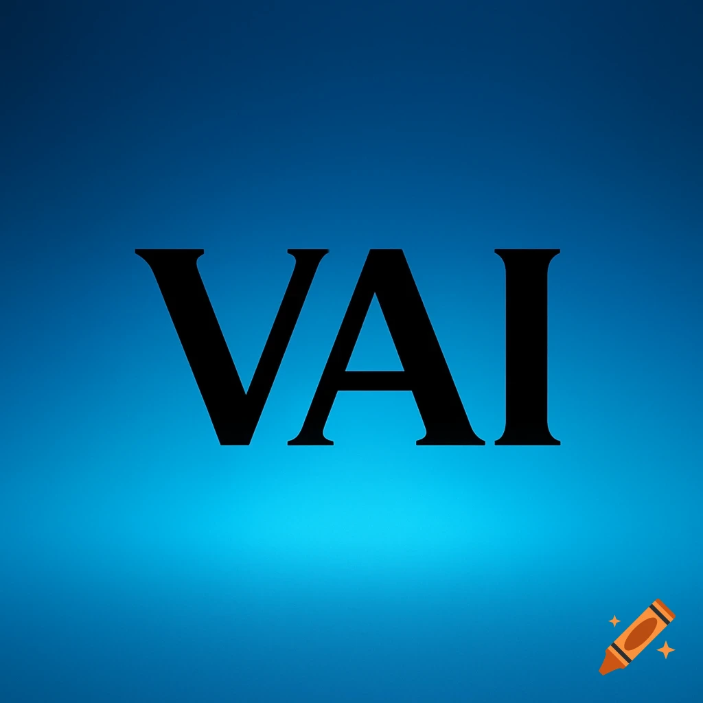 A black 'VAI' logo on a blue gradient background.