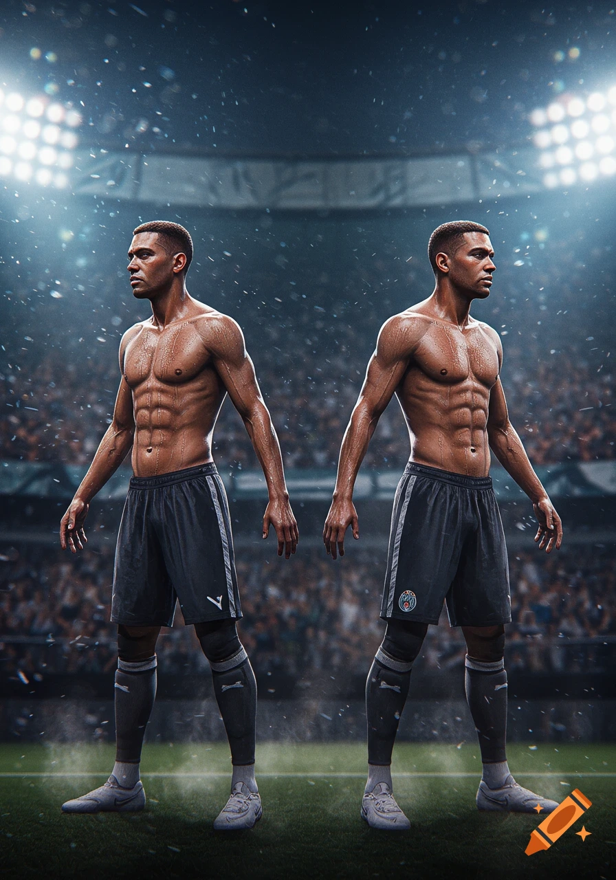 Virat Kohli With Ronaldo created on Craiyon, image size:896x1280