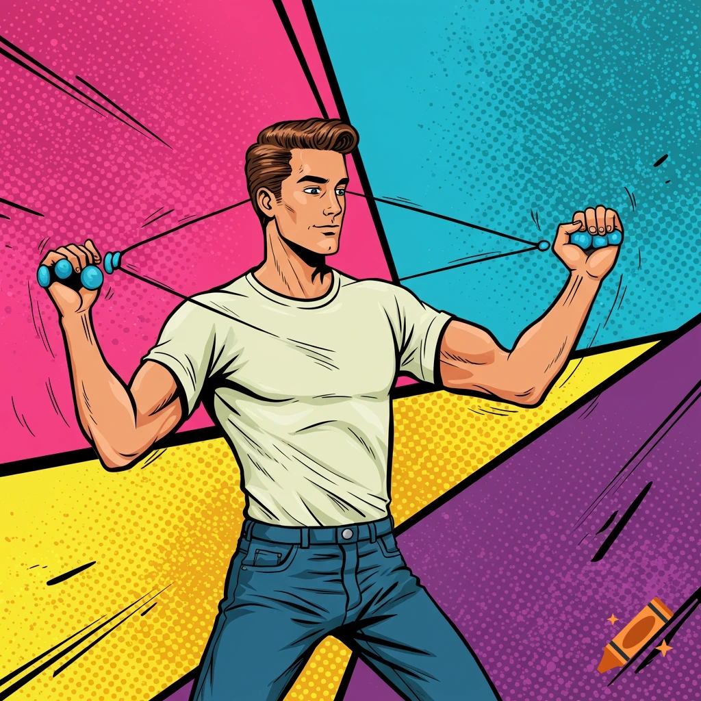 Man With Headphones Boxing Training created on Craiyon, image size:1024x1024