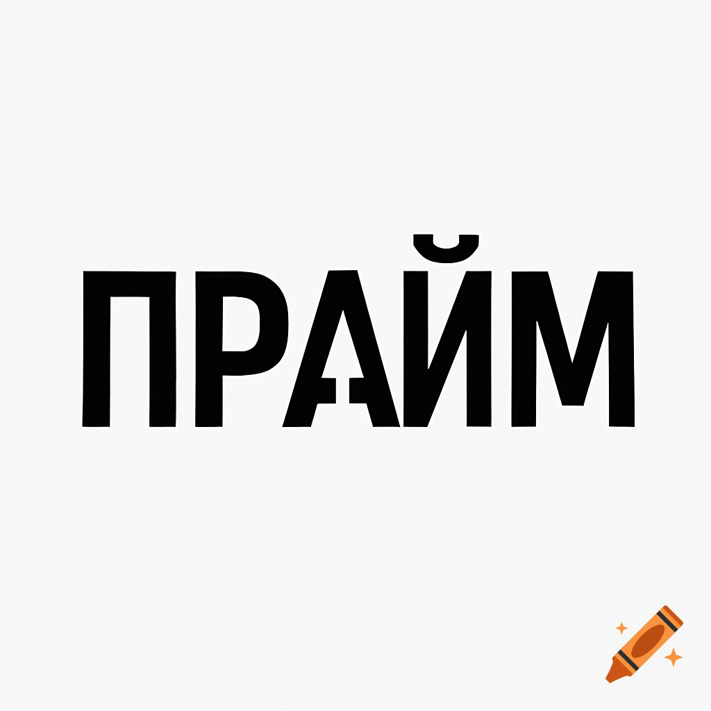 Minimalist black and white logo with the Cyrillic word 'ПРАЙМ' and an upward arrow.