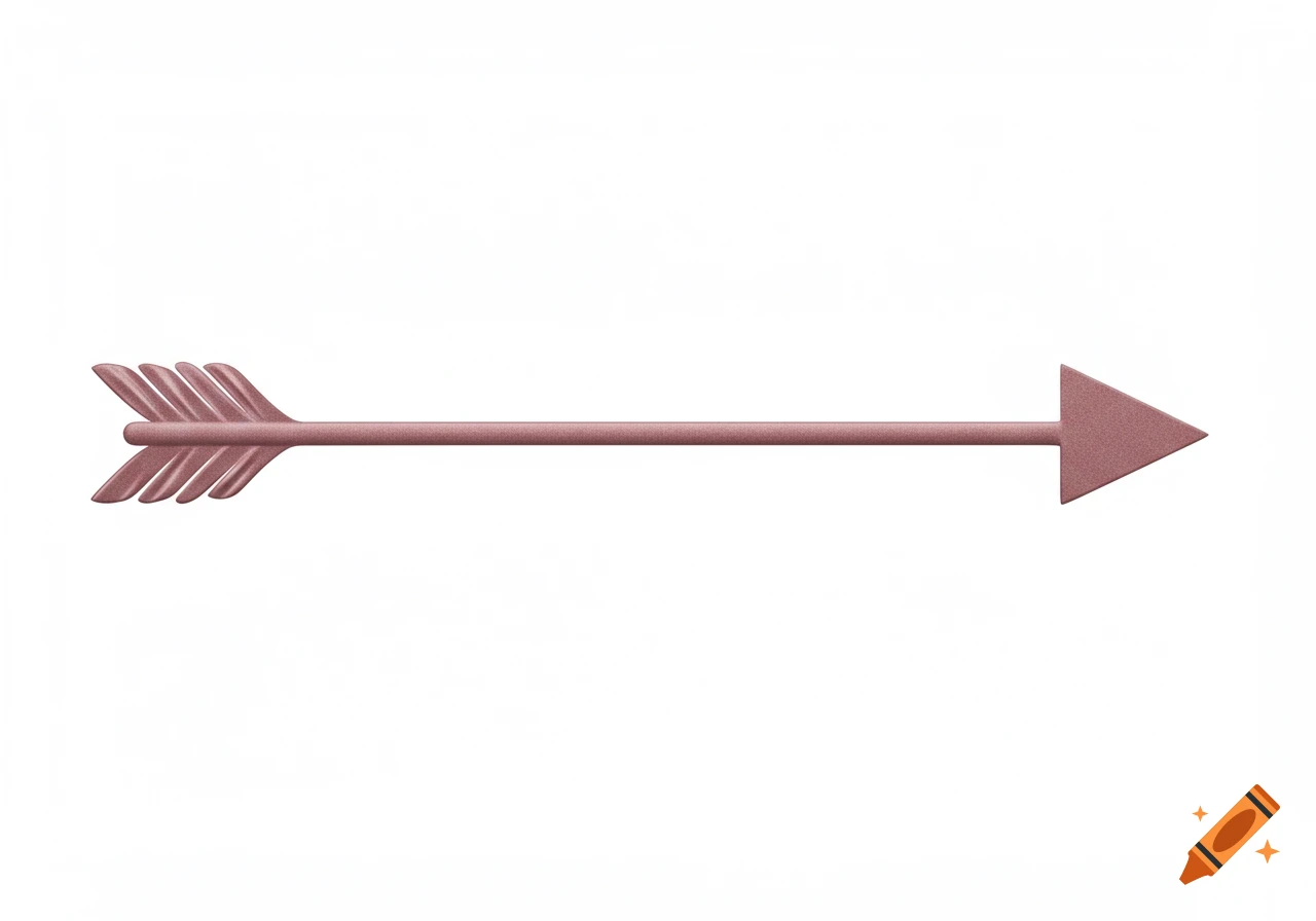 A thin, mauve-colored arrow pointing to the right, with fletching at the tail end.