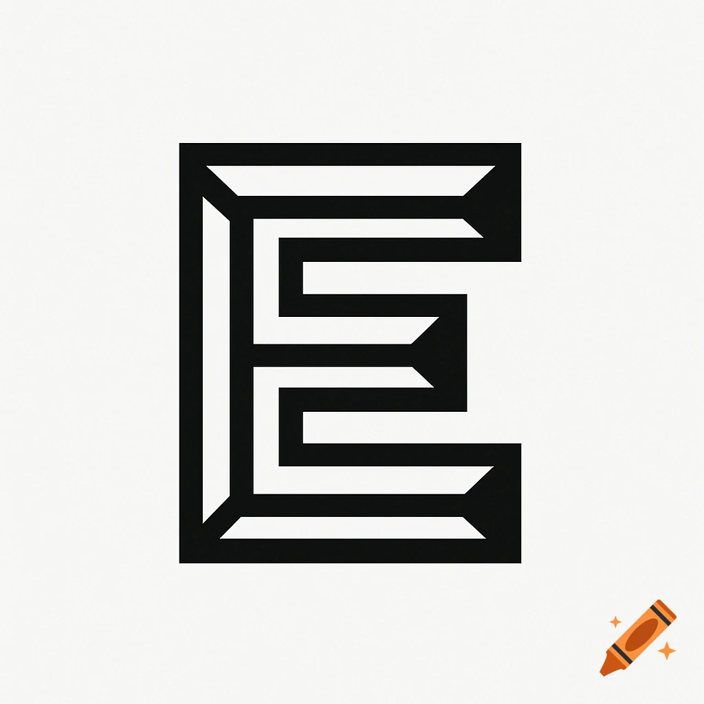 Black and white stylized letter E monogram logo.