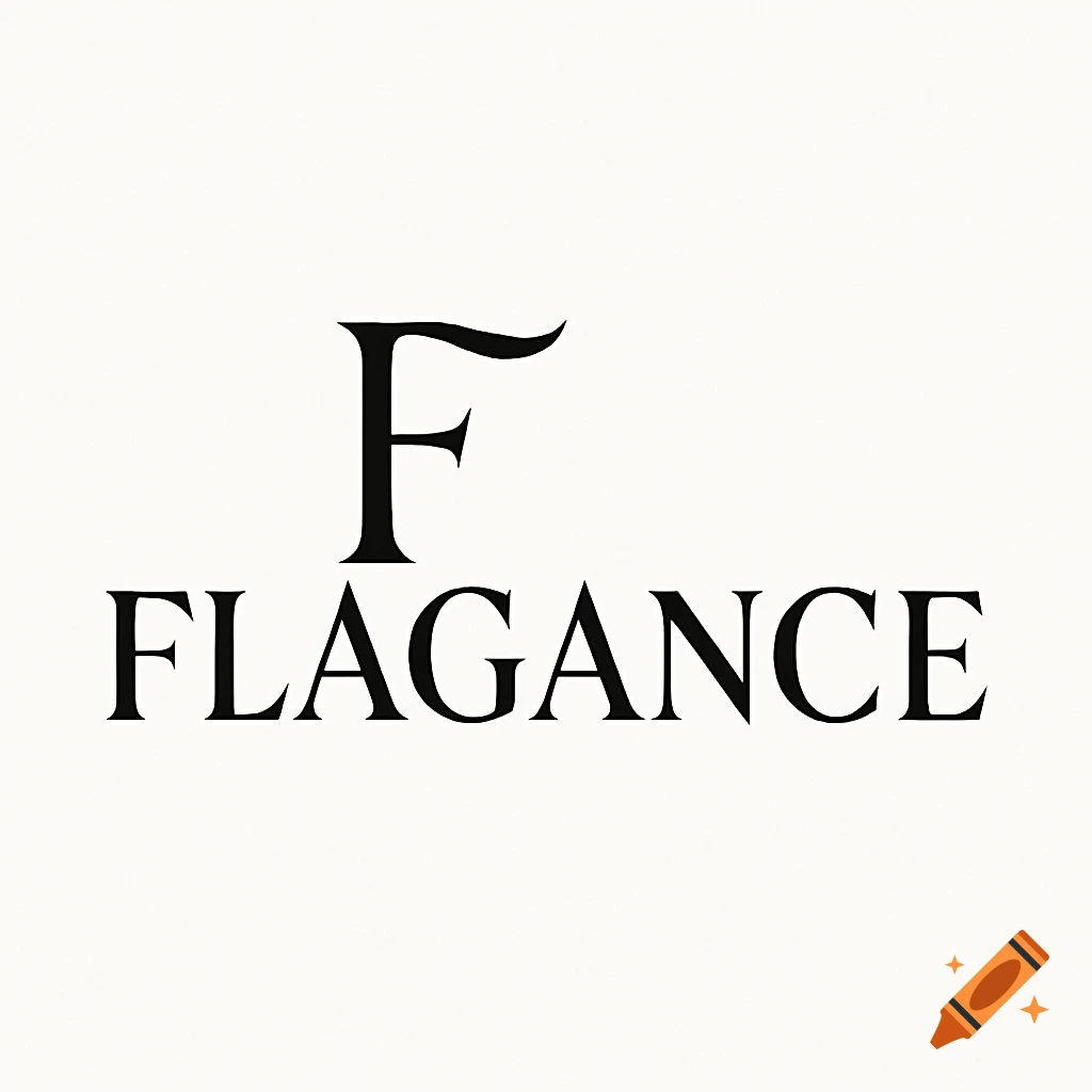 A minimalist logo with a large black serif 'F' above the word 'FLAGANCE' in the same font on a white background.