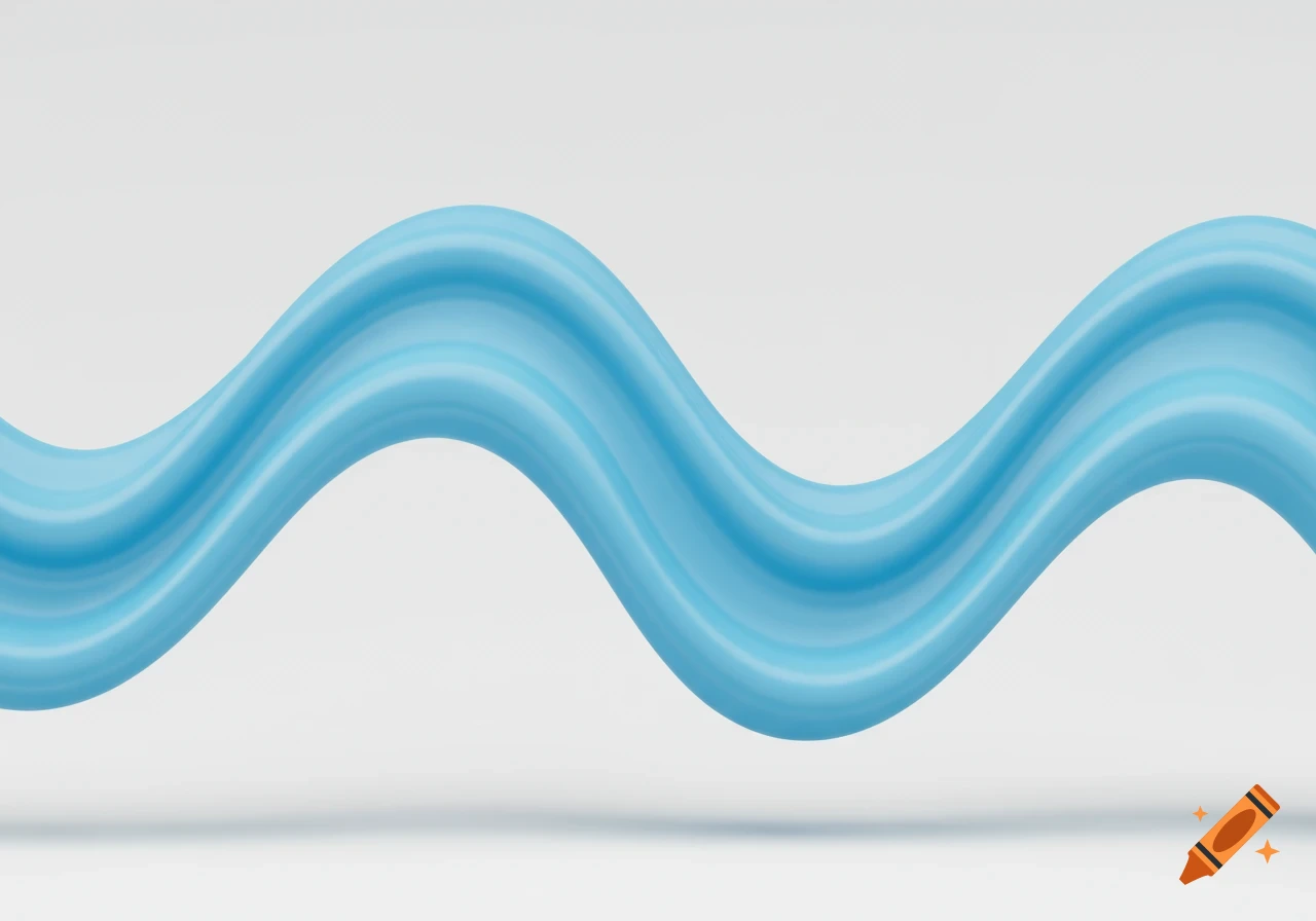 A smooth blue wavy line against a light grey background.