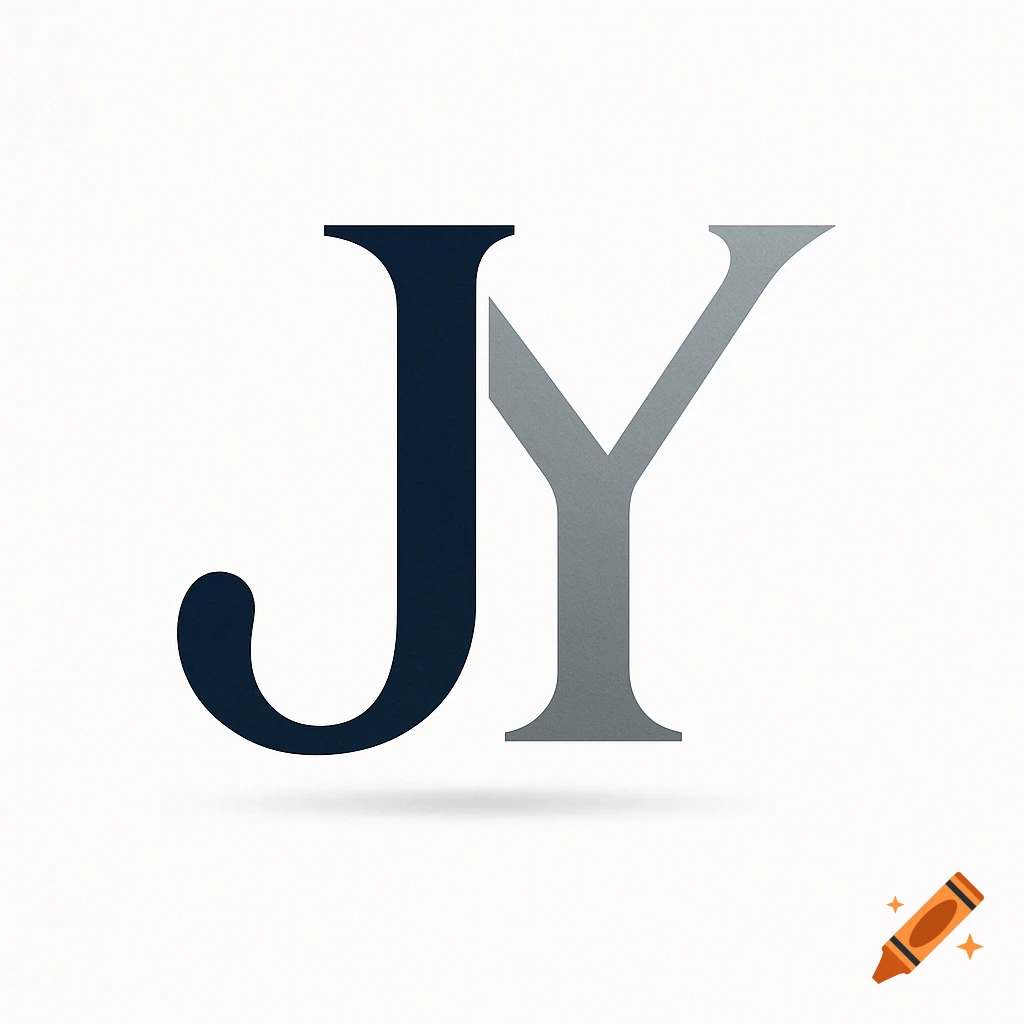 A stylized logo features an interlocking dark blue letter J and a gray letter Y on a white background.