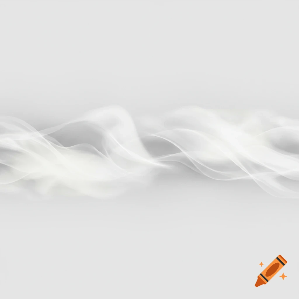 White ethereal wavy smoke or fog on a light gray background.