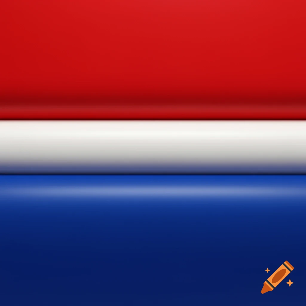 A minimalist abstract image featuring three horizontal stripes: red on top, white in the middle, and blue at the bottom, with a soft, rounded texture.