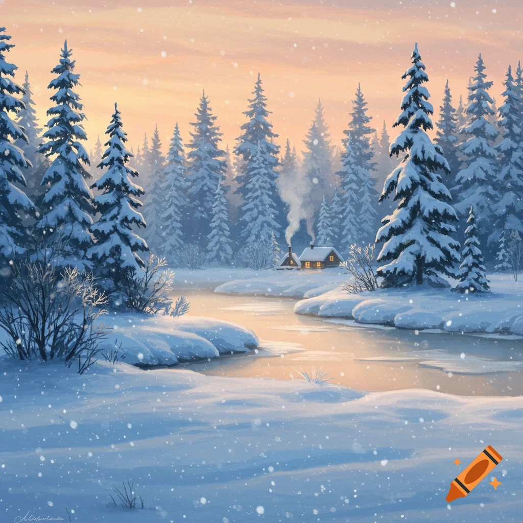 Winter Day - papier peint panoramique pas cher - Photowall, image size:1024x1024