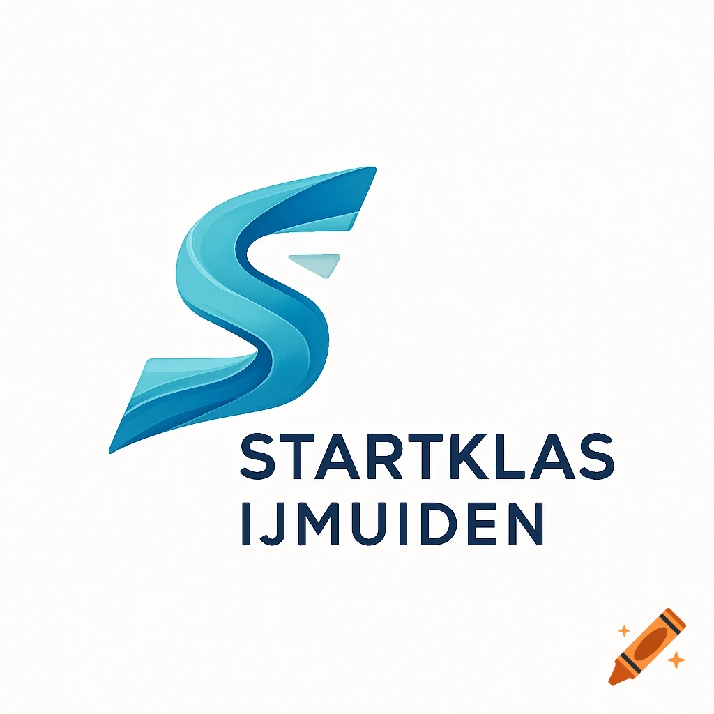 A blue stylized 'S' logo above the words 'STARTKLAS IJmuiden' on a white background.