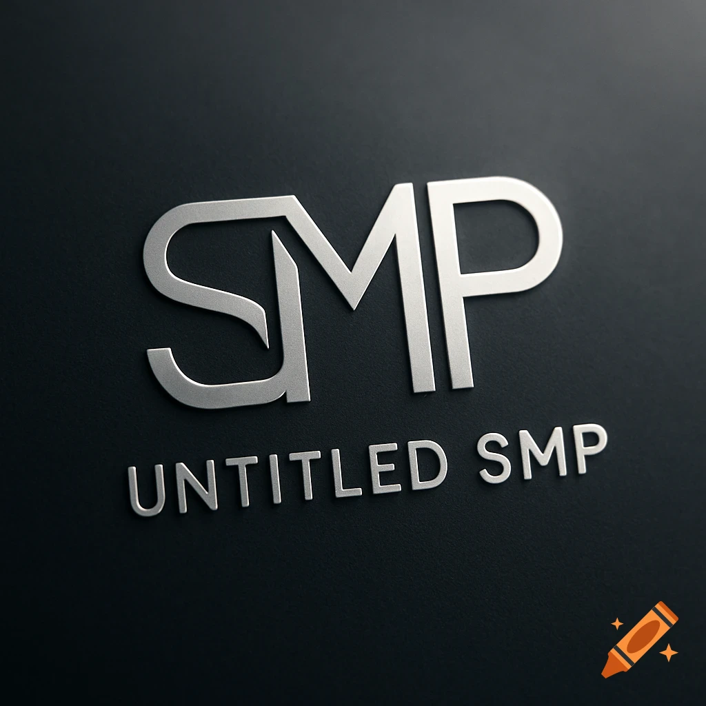 Silver 3D logo featuring the letters "SMP" with "Untitled SMP" in smaller text below, set against a dark background.