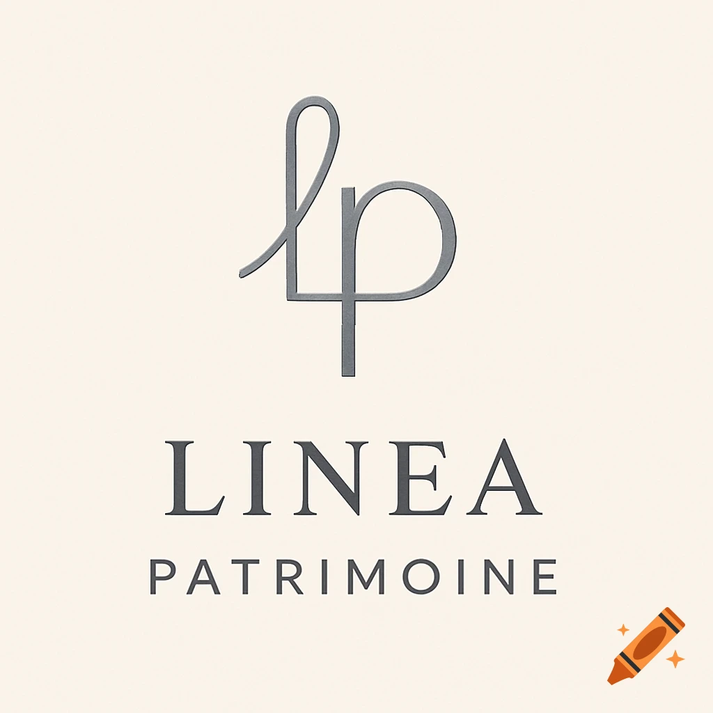 A minimalist logo for Linea Patrimoine, featuring a combined 'lp' monogram above the words 'LINEA' and 'PATRIMOINE' in a clean, serif font.