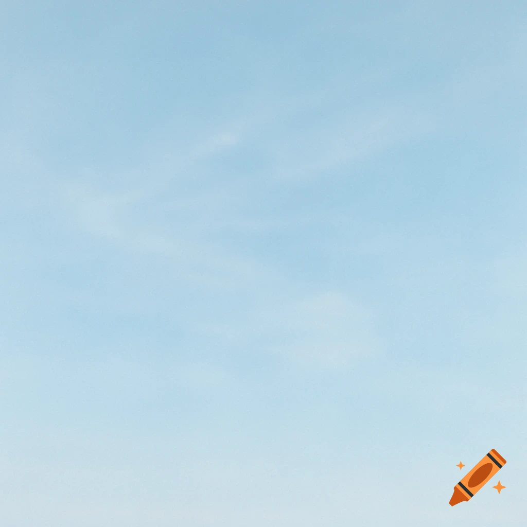 A plain, bright light blue background with subtle, wispy white cloud-like textures.