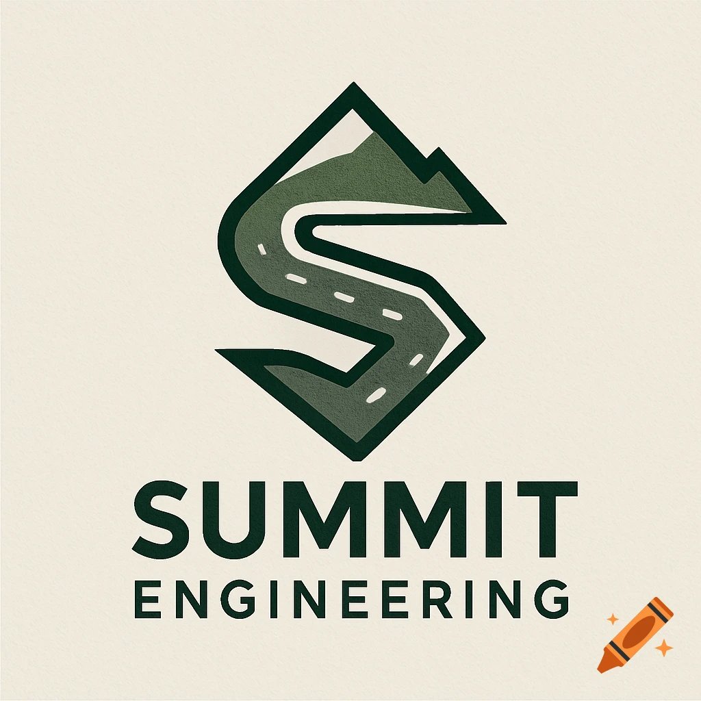 A logo for Summit Engineering, featuring an 'S' shape stylized as a road over a mountain, with the text 'SUMMIT ENGINEERING' below.