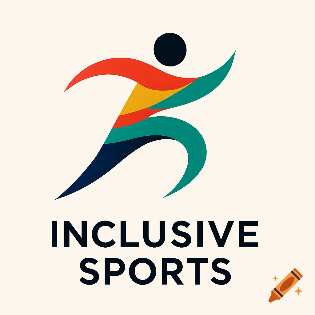 Stylized logo of a colorful abstract figure running above the words 'INCLUSIVE SPORTS'.