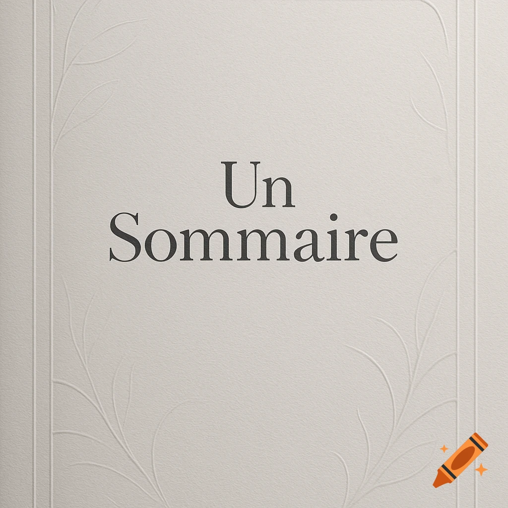 The words 'Un Sommaire' centered on a textured, light-colored background with subtle embossed floral borders.
