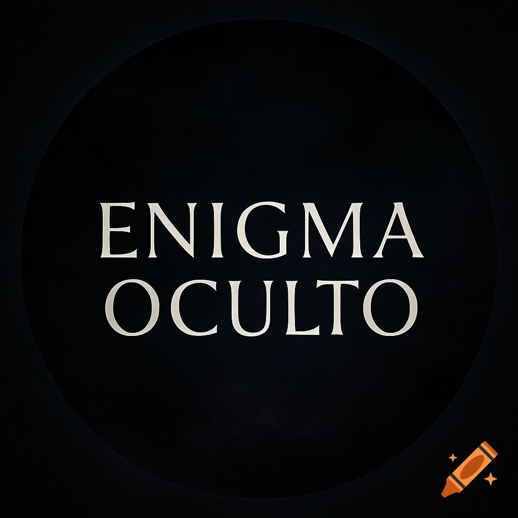 White text 'ENIGMA OCULTO' on a minimalist black circular logo.