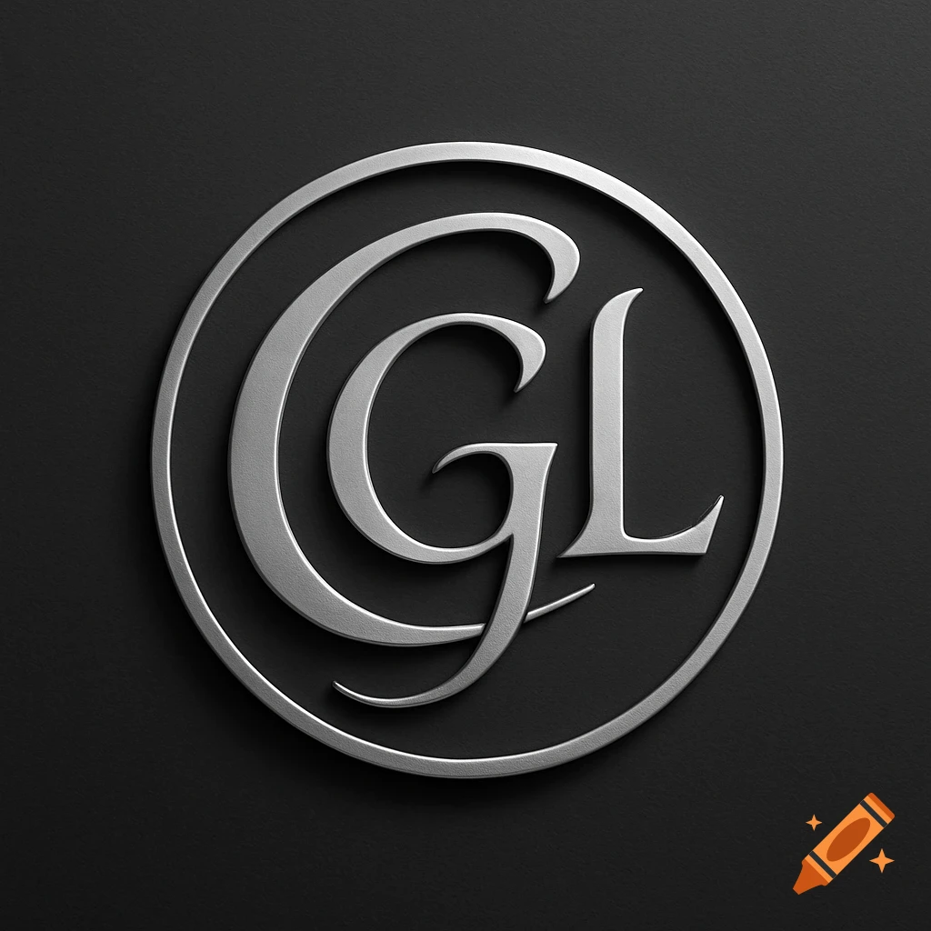 A silver metallic logo featuring stylized letters C, G, and L intertwined on a dark background.