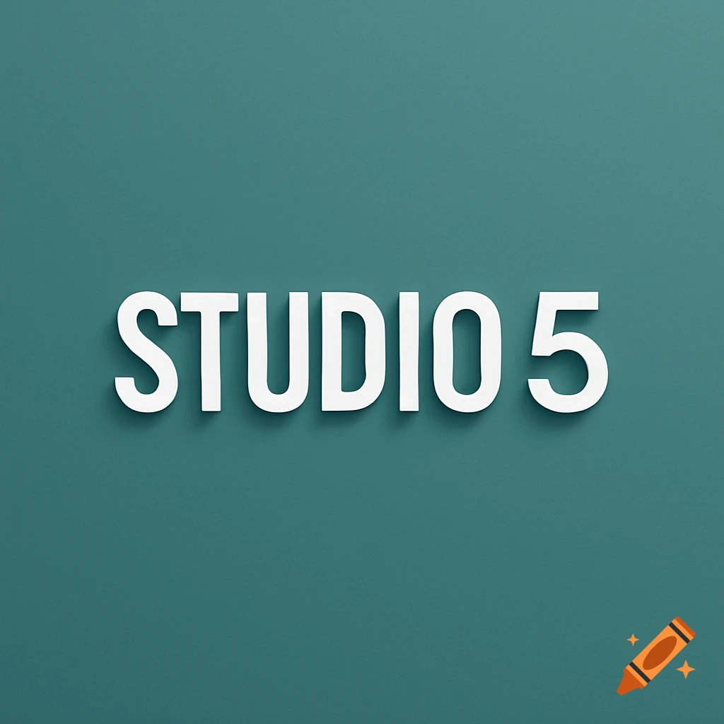 White 'STUDIO 5' text logo on a solid teal background.
