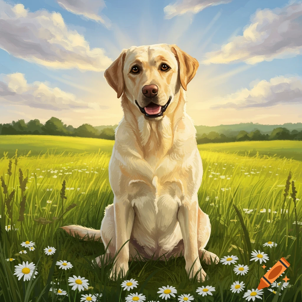 Cachorro de raça mista entre labrador e perdigueiro, branco com manchas  pretas on Craiyon, image size:1024x1024