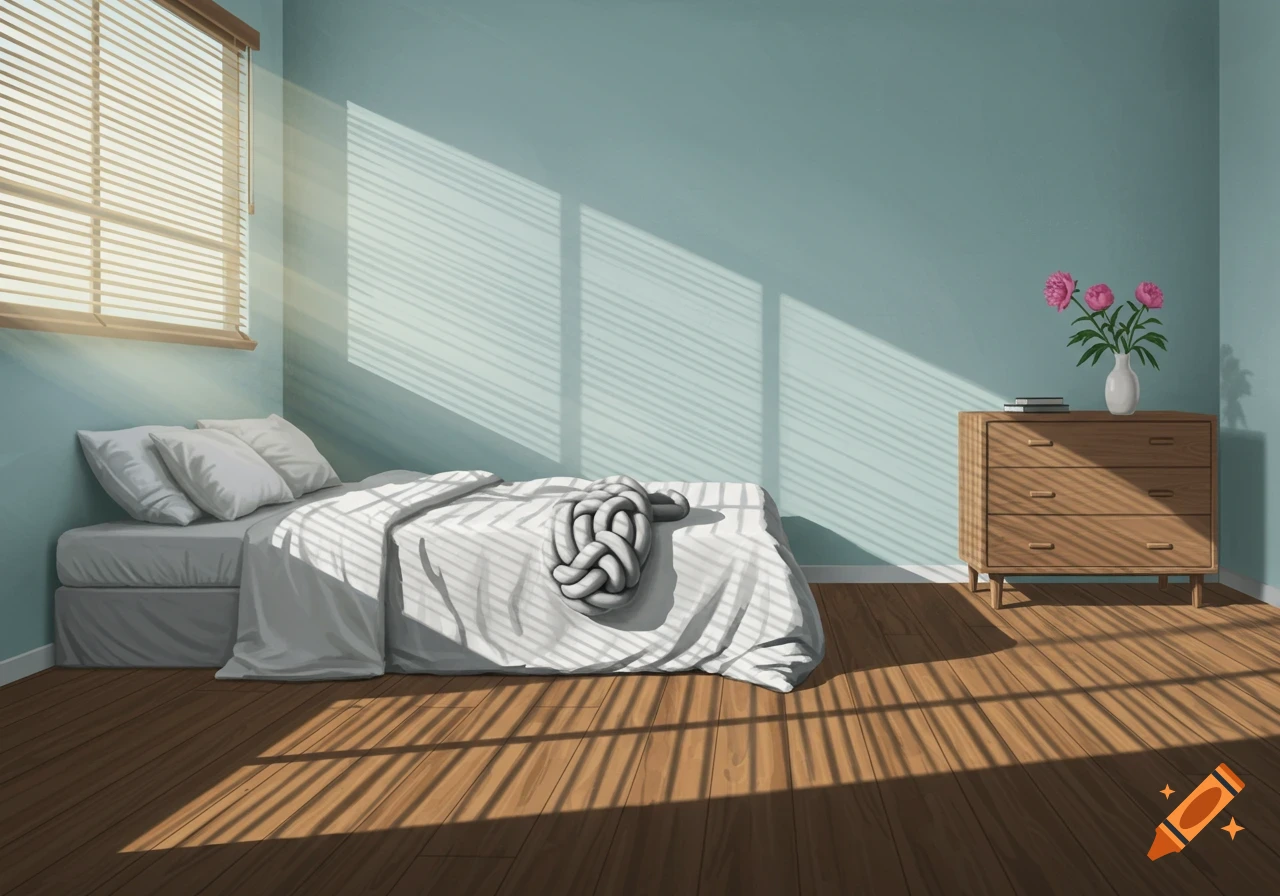 Comic Style Clean Bedroom Room created on Craiyon, image size:1280x896