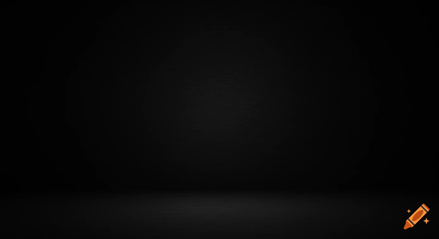 Minimalist dark textured black studio background with a subtle overhead spotlight.