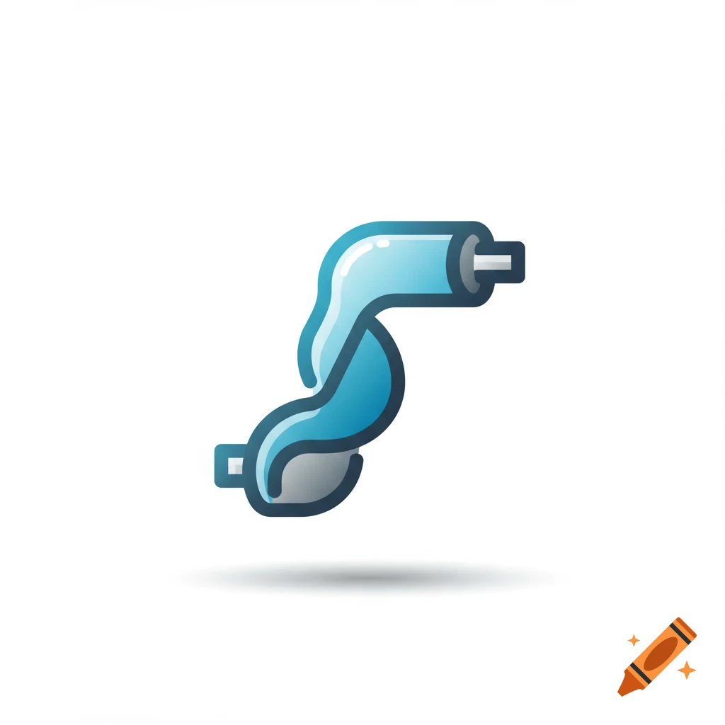 Material design icon of a blue, squiggly tube with connectors, representing a peristaltic pump.