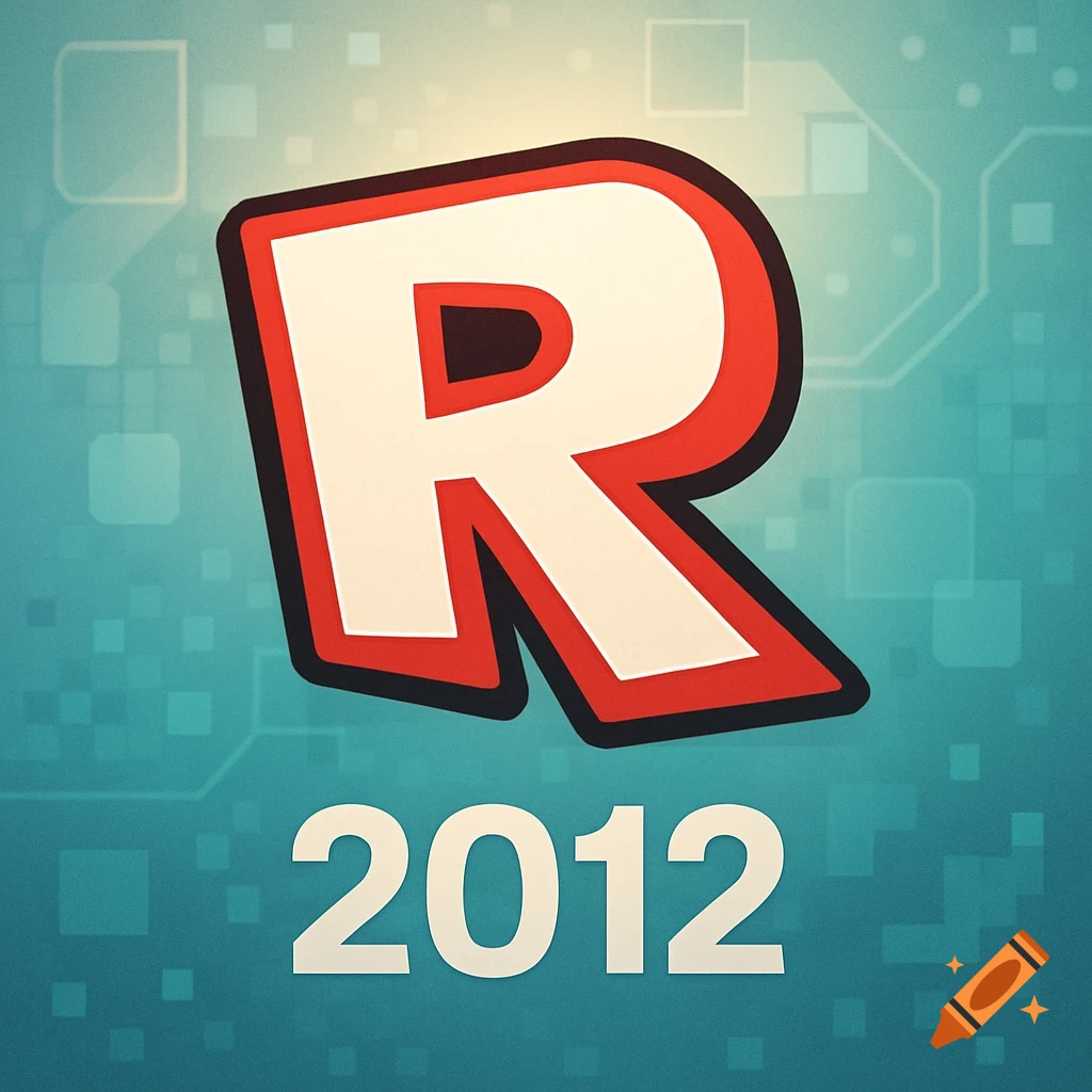 A stylized red and white letter 'R' logo with '2012' below it on a teal, circuit-patterned background.