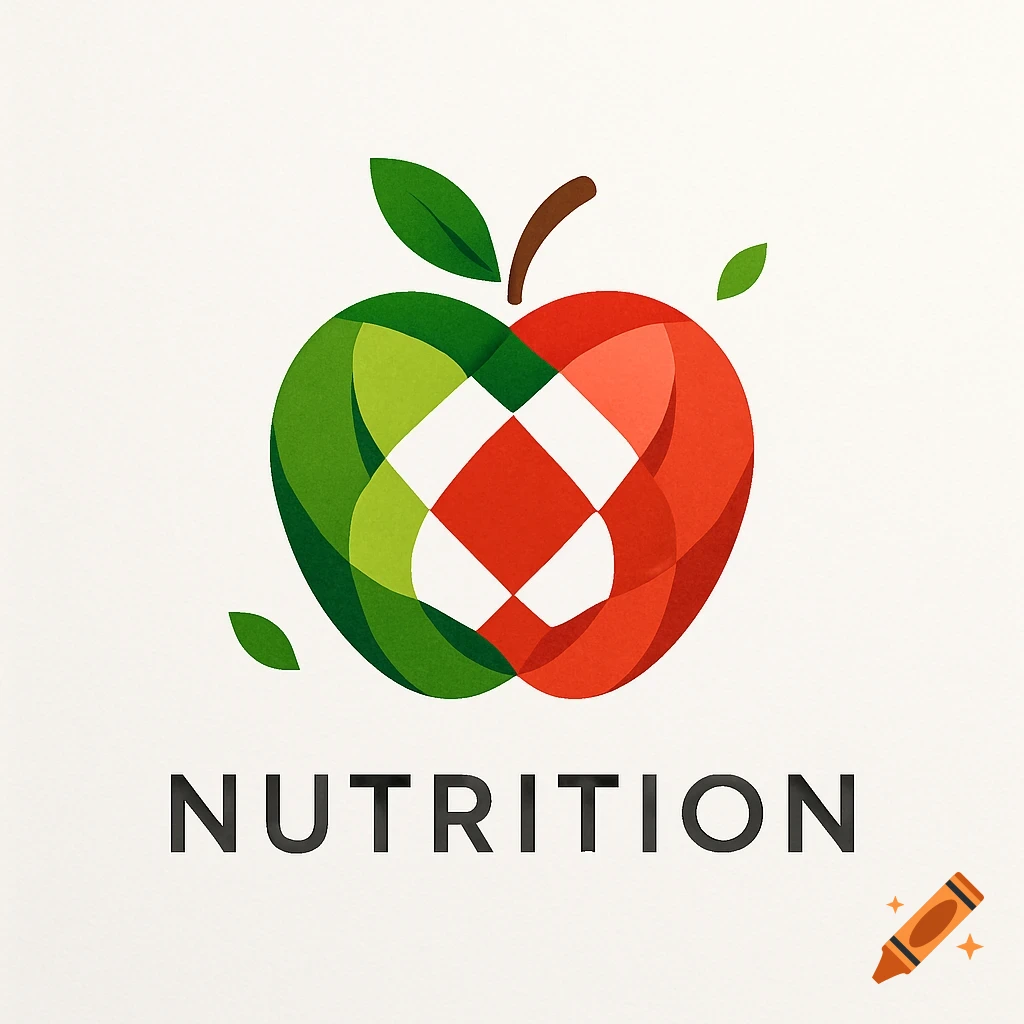 Stylized logo of a geometric green and red apple with 'NUTRITION' below.